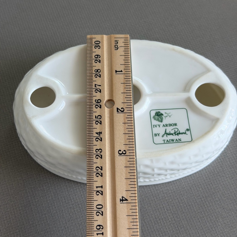Vintage Andre Richard Ivy Arbor White Ceramic Bar Soap & Trinket Dish Holder - Picture 10 of 10